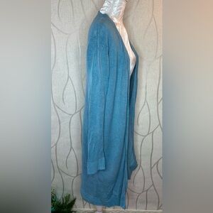 🌷 Contemporaine by Simons 🌷 100% Organic Linen Muted Blue Open Cardigan Duster